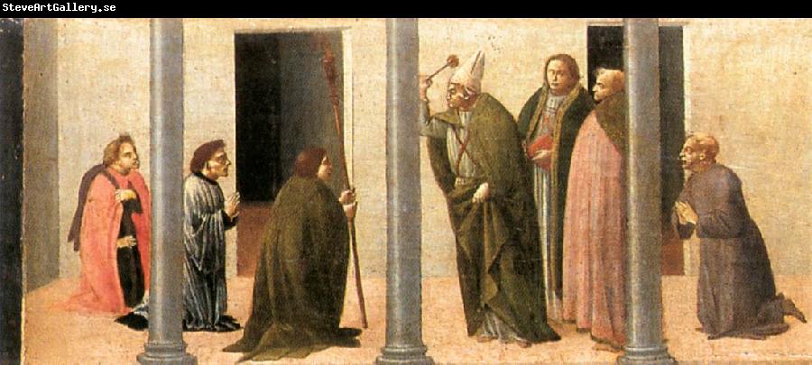 BARTOLOMEO DI GIOVANNI Predella: Consecration of the Church of the Innocents